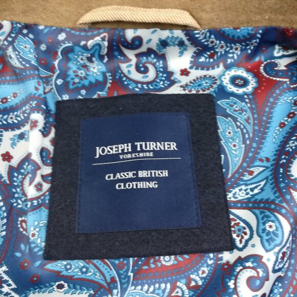 Joseph Turner Yorkshire Gilet Waistcoat Moon Wool Linen Herringbone Tan Sz 46 - Picture 4 of 11